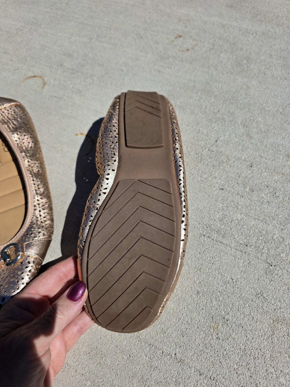 Me Too Luna Perf Ballerina flats. In Rose Gold. Size 10. Wore A Couple Times - Picture 6 of 9